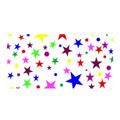 Stars Pattern Background Colorful Red Blue Pink Satin Wrap by Nexatart