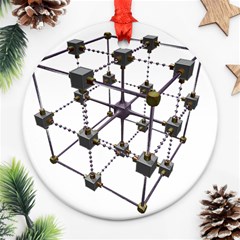 Grid Construction Structure Metal Ornament (round)