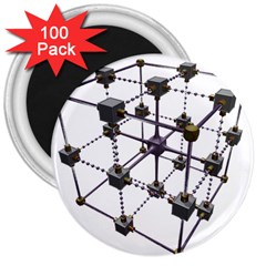 Grid Construction Structure Metal 3  Magnets (100 Pack)