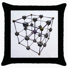 Grid Construction Structure Metal Throw Pillow Case (black) by Nexatart