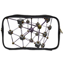 Grid Construction Structure Metal Toiletries Bags by Nexatart