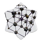 Grid Construction Structure Metal Snowflake Ornament (Two Sides) Back