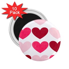 Valentine S Day Hearts 2 25  Magnets (10 Pack)  by Nexatart