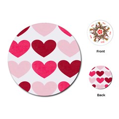 Valentine S Day Hearts Playing Cards (round) 