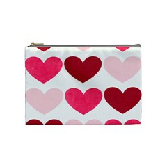 Valentine S Day Hearts Cosmetic Bag (medium)  by Nexatart