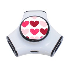 Valentine S Day Hearts 3-port Usb Hub by Nexatart