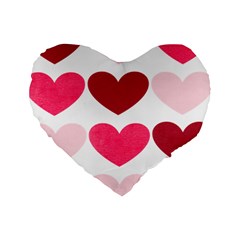 Valentine S Day Hearts Standard 16  Premium Heart Shape Cushions by Nexatart