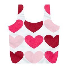 Valentine S Day Hearts Full Print Recycle Bags (l)  by Nexatart