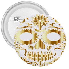 Sugar Skull Bones Calavera Ornate 3  Buttons