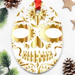 Sugar Skull Bones Calavera Ornate Ornament (oval) by Nexatart