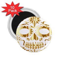 Sugar Skull Bones Calavera Ornate 2 25  Magnets (10 Pack) 