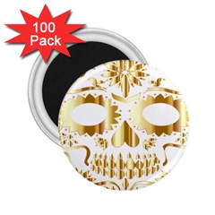 Sugar Skull Bones Calavera Ornate 2 25  Magnets (100 Pack)  by Nexatart