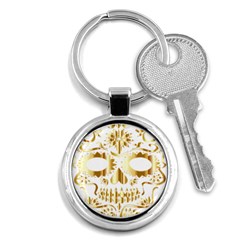 Sugar Skull Bones Calavera Ornate Key Chains (round) 