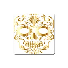 Sugar Skull Bones Calavera Ornate Square Magnet