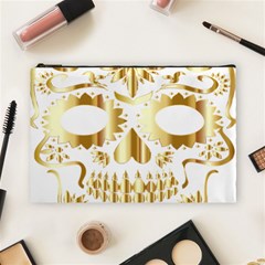 Sugar Skull Bones Calavera Ornate Cosmetic Bag (large)  by Nexatart