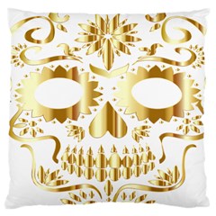 Sugar Skull Bones Calavera Ornate Large Cushion Case (one Side) by Nexatart