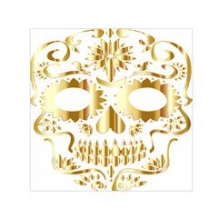 Sugar Skull Bones Calavera Ornate Small Satin Scarf (square)