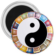 Yin Yang Eastern Asian Philosophy 3  Magnets by Nexatart