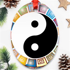 Yin Yang Eastern Asian Philosophy Ornament (oval)