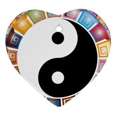 Yin Yang Eastern Asian Philosophy Ornament (heart)