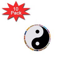 Yin Yang Eastern Asian Philosophy 1  Mini Buttons (10 Pack) 