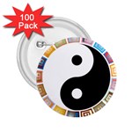 Yin Yang Eastern Asian Philosophy 2.25  Buttons (100 pack)  Front