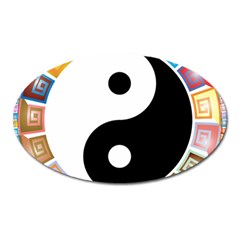 Yin Yang Eastern Asian Philosophy Oval Magnet by Nexatart