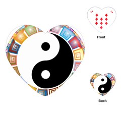 Yin Yang Eastern Asian Philosophy Playing Cards (heart)  by Nexatart