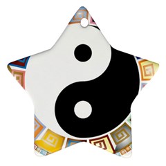 Yin Yang Eastern Asian Philosophy Star Ornament (two Sides) by Nexatart