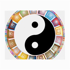 Yin Yang Eastern Asian Philosophy Small Glasses Cloth (2-side) by Nexatart