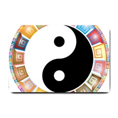 Yin Yang Eastern Asian Philosophy Small Doormat  by Nexatart