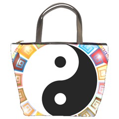 Yin Yang Eastern Asian Philosophy Bucket Bags by Nexatart