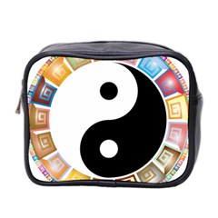 Yin Yang Eastern Asian Philosophy Mini Toiletries Bag 2-side by Nexatart