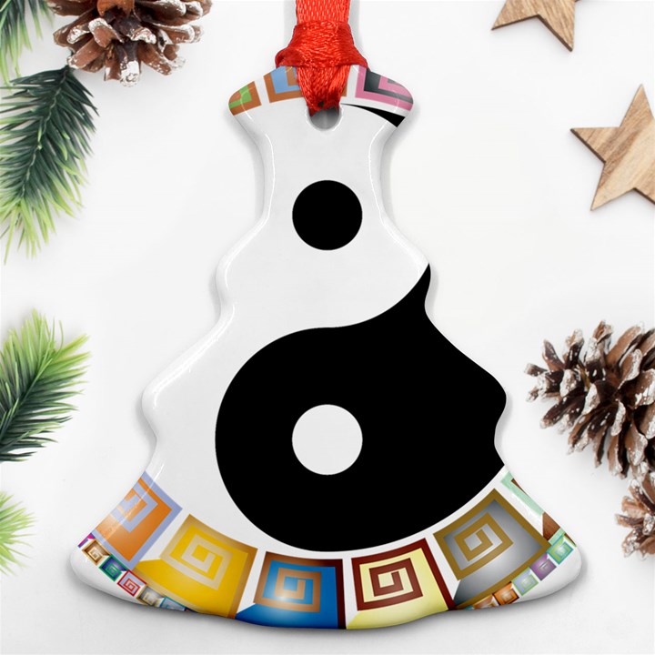 Yin Yang Eastern Asian Philosophy Ornament (Christmas Tree) 