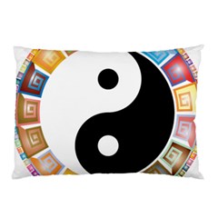 Yin Yang Eastern Asian Philosophy Pillow Case (two Sides) by Nexatart