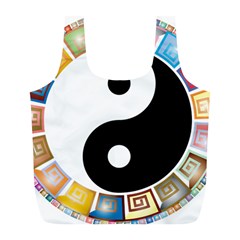 Yin Yang Eastern Asian Philosophy Full Print Recycle Bags (l)  by Nexatart