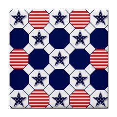 Patriotic Symbolic Red White Blue Tile Coasters by Nexatart