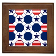 Patriotic Symbolic Red White Blue Framed Tiles by Nexatart