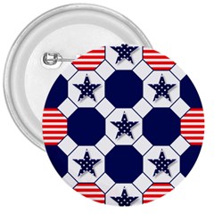 Patriotic Symbolic Red White Blue 3  Buttons by Nexatart