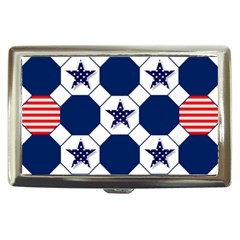 Patriotic Symbolic Red White Blue Cigarette Money Cases by Nexatart