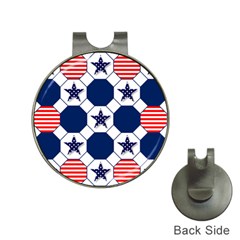 Patriotic Symbolic Red White Blue Hat Clips With Golf Markers by Nexatart