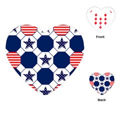 Patriotic Symbolic Red White Blue Playing Cards (heart)  by Nexatart