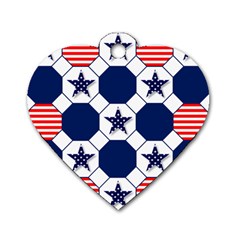 Patriotic Symbolic Red White Blue Dog Tag Heart (one Side) by Nexatart