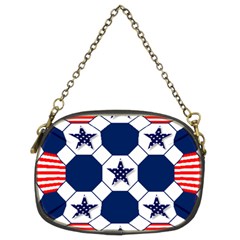 Patriotic Symbolic Red White Blue Chain Purses (two Sides)  by Nexatart