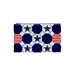 Patriotic Symbolic Red White Blue Cosmetic Bag (small)  by Nexatart