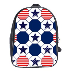 Patriotic Symbolic Red White Blue School Bags(large)  by Nexatart