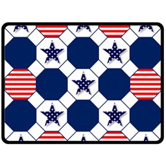 Patriotic Symbolic Red White Blue Fleece Blanket (large)  by Nexatart