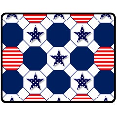 Patriotic Symbolic Red White Blue Fleece Blanket (medium)  by Nexatart