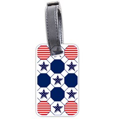 Patriotic Symbolic Red White Blue Luggage Tags (one Side)  by Nexatart