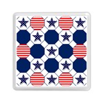 Patriotic Symbolic Red White Blue Memory Card Reader (Square)  Front